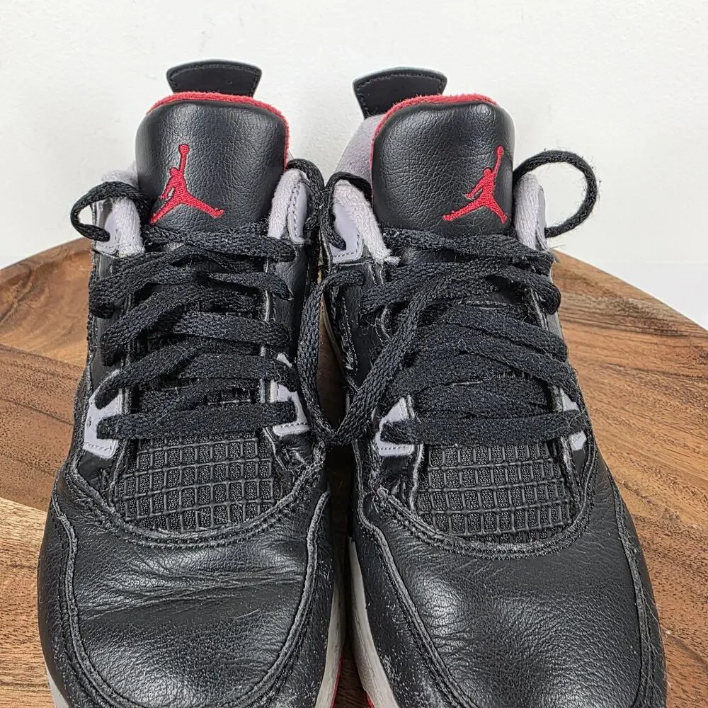 Nike Air Jordan 4 Retro Reimagined Ps Bred Kids Black Size 13.5 Shoes BQ7669-006